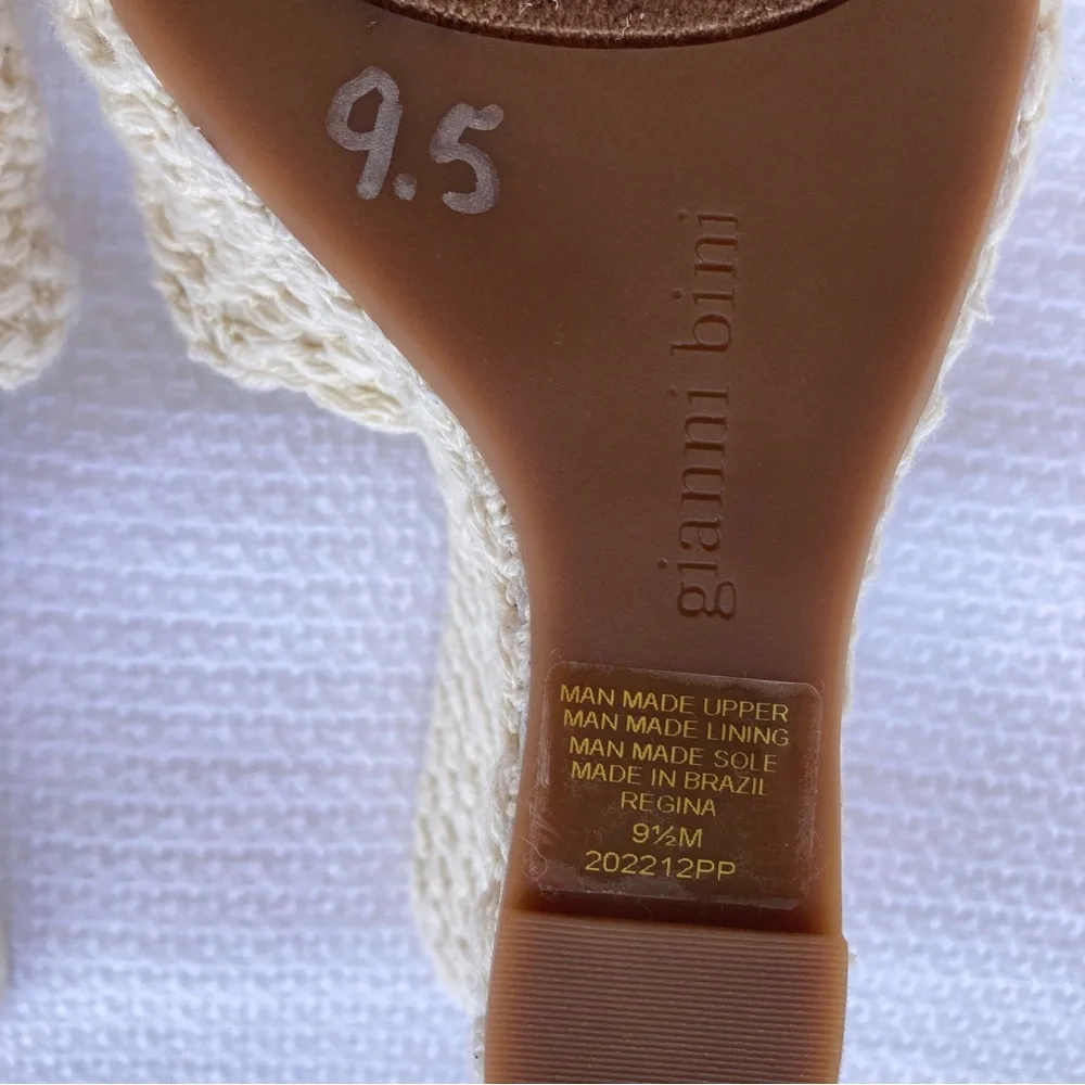 Gianni Bini Regina Crochet Wedge Mules – Size 9.5